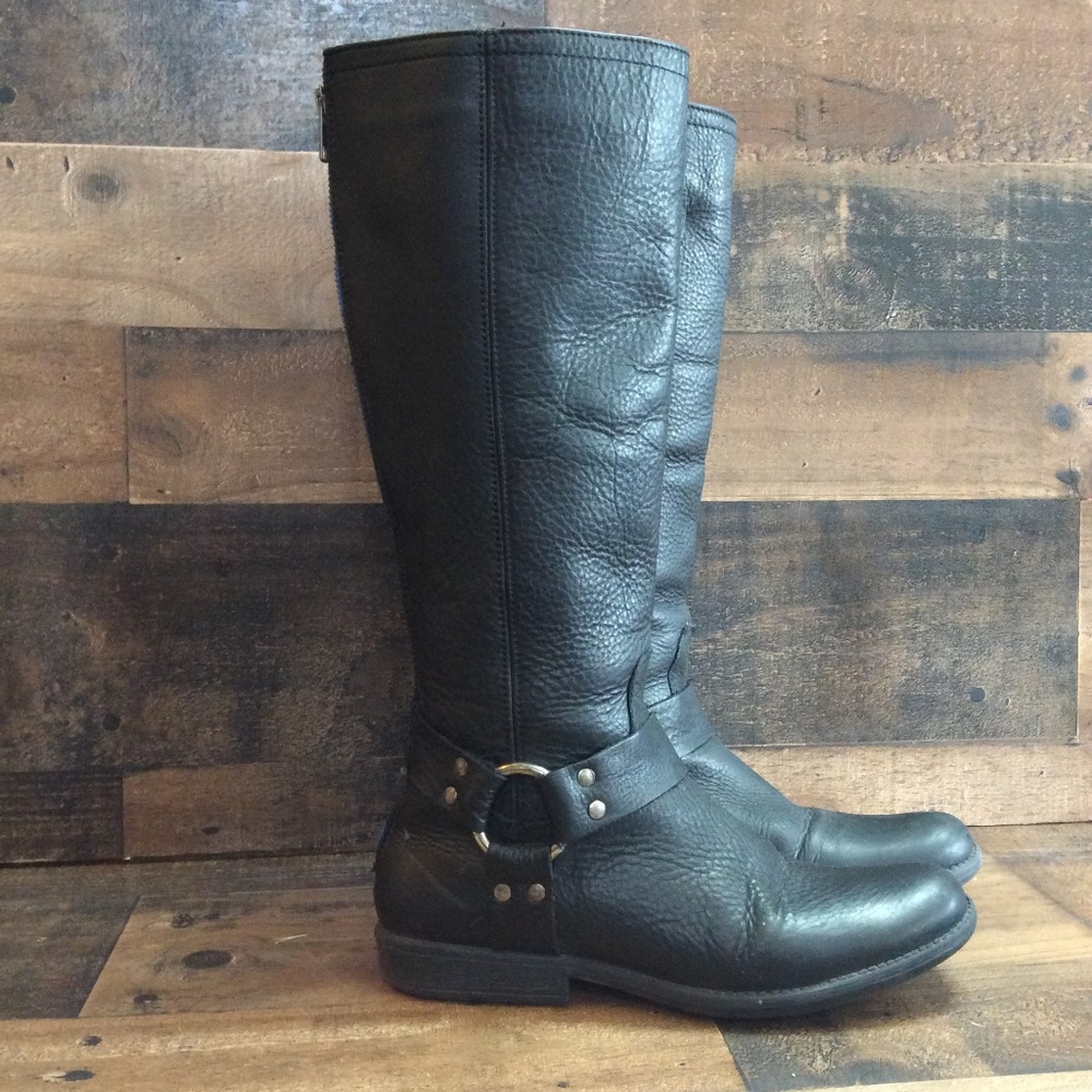 Steve Madden Holden black leather boots